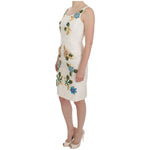 Dolce & Gabbana White Brocade Crystal Sheath Dress DRE10042-40
