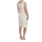 Dolce & Gabbana White Brocade Crystal Sheath Dress DRE10042-40