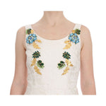 Dolce & Gabbana White Brocade Crystal Sheath Dress DRE10042-40