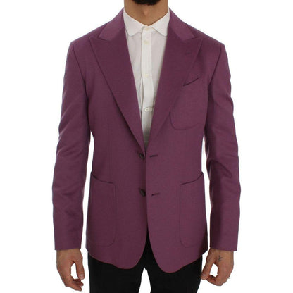 Dolce & Gabbana Purple Cashmere Slim Fit Blazer Jacket