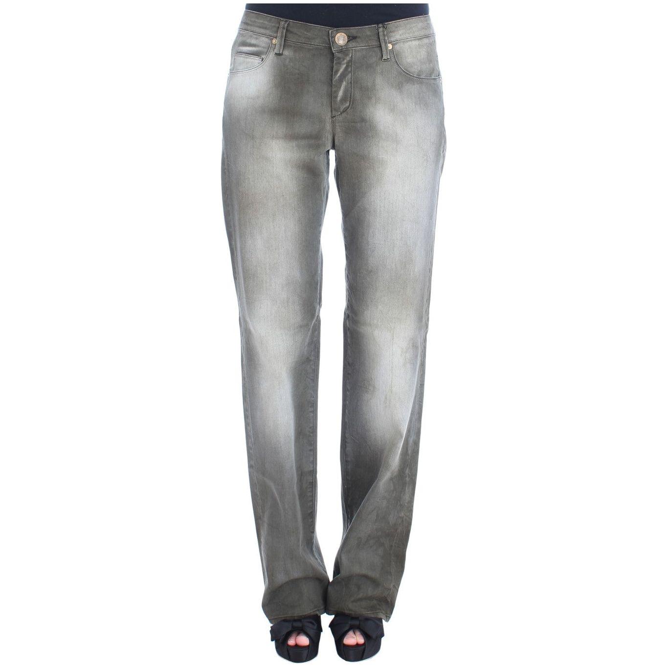 Ermanno Scervino Gray Cotton Blend Loose Fit Boyfriend Jeans