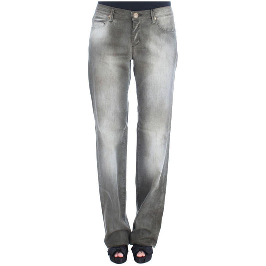 Ermanno Scervino Gray Cotton Blend Loose Fit Boyfriend Jeans
