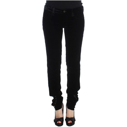 Ermanno Scervino Elegant Black Slim Fit Trousers Ermanno Scervino Black