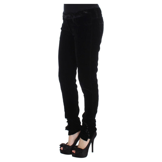 Ermanno Scervino Elegant Black Slim Fit Trousers Ermanno Scervino Black