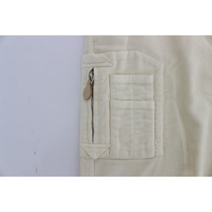 Ermanno Scervino Beige Cotton Capri Cropped Cargo Pants Jeans & Pants