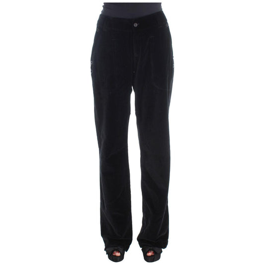 Ermanno Scervino Chic Black Straight Fit Cotton Jeans Jeans & Pants Ermanno Scervino Black