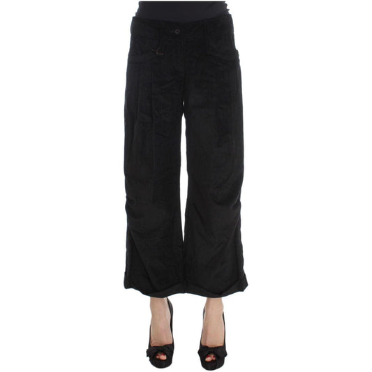 Ermanno Scervino Chic Black Wide Leg Cotton Jeans Jeans & Pants Ermanno Scervino Black