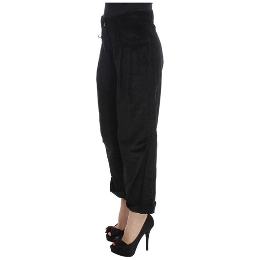 Ermanno Scervino Chic Black Wide Leg Cotton Jeans Jeans & Pants Ermanno Scervino Black