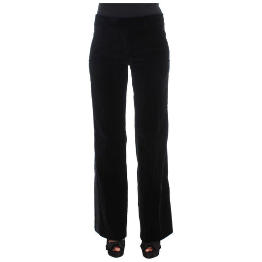 Ermanno Scervino Elegant Black Wide Leg Silk Blend Pants Jeans & Pants Ermanno Scervino Black