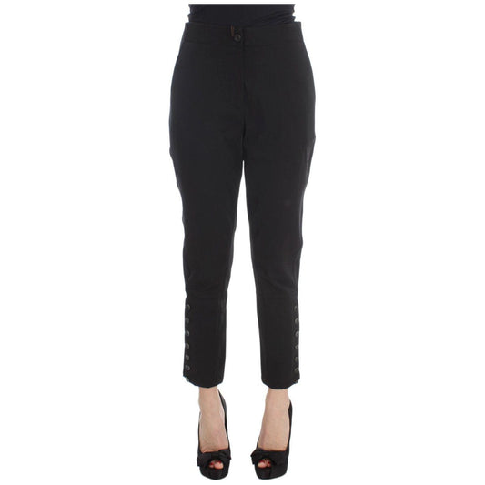 Ermanno Scervino Elegant Cropped Capri Pants in Black Jeans & Pants Ermanno Scervino Dark Slate Gray