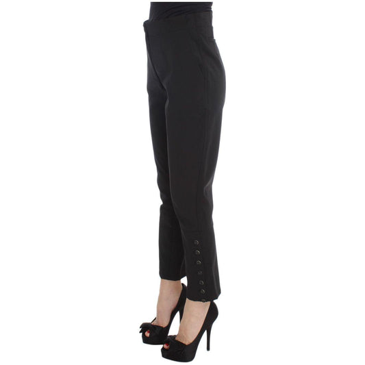 Ermanno Scervino Elegant Cropped Capri Pants in Black Jeans & Pants Ermanno Scervino Dark Slate Gray