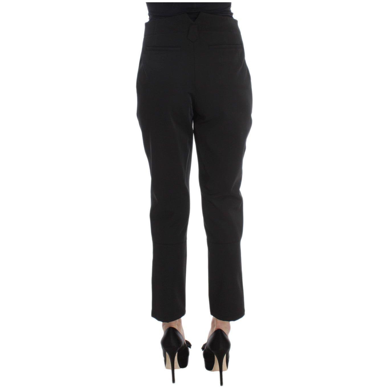 Ermanno Scervino Black Cotton Blend Capri Cropped Pants
