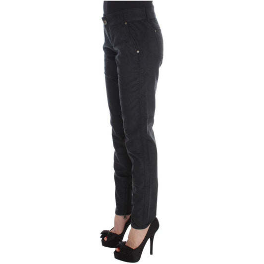 Ermanno Scervino Chic Black Regular Fit Trousers Jeans & Pants Ermanno Scervino Dark Slate Gray