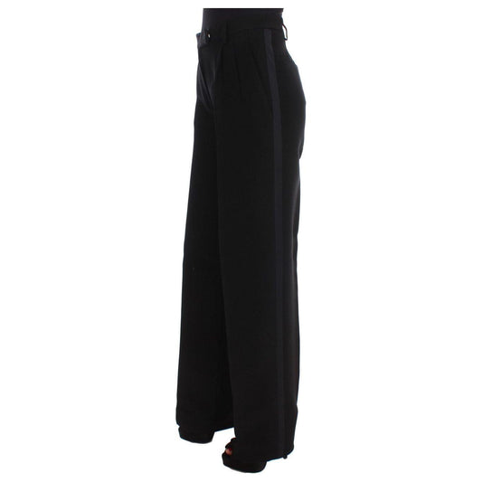Ermanno Scervino Chic Black Wide Leg Silk Blend Jeans Jeans & Pants Ermanno Scervino Black