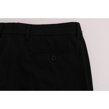 Dolce & Gabbana Black Striped Wool Stretch Pants