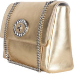 Blumarine Gold Leather Shoulder Women Bag B97.002-FBB-340