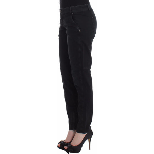 Ermanno Scervino Sleek Black Slim Leg Designer Jeans Ermanno Scervino Black