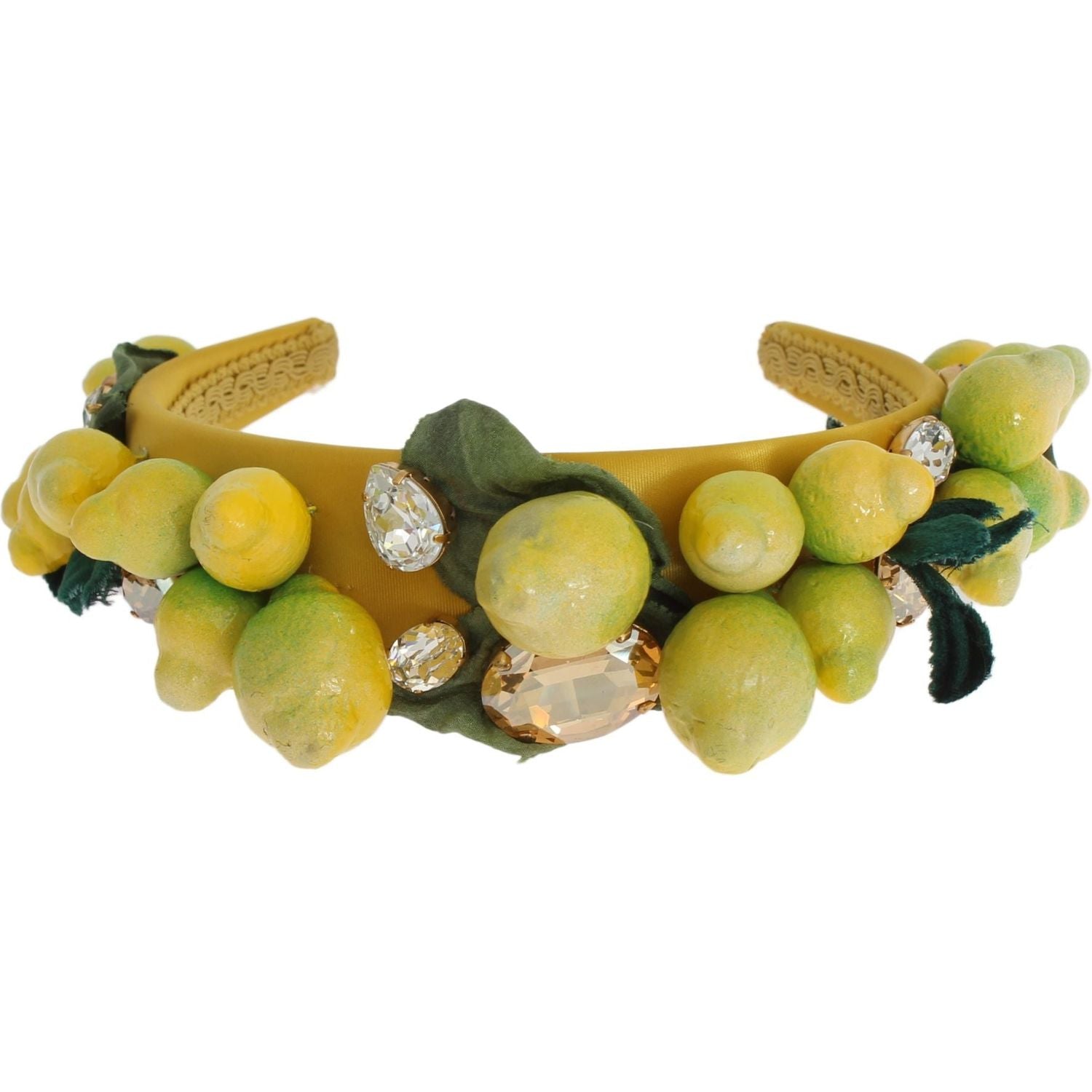 Dolce & Gabbana Yellow Lemons Sicily Crystal Diadem Tiara Headband