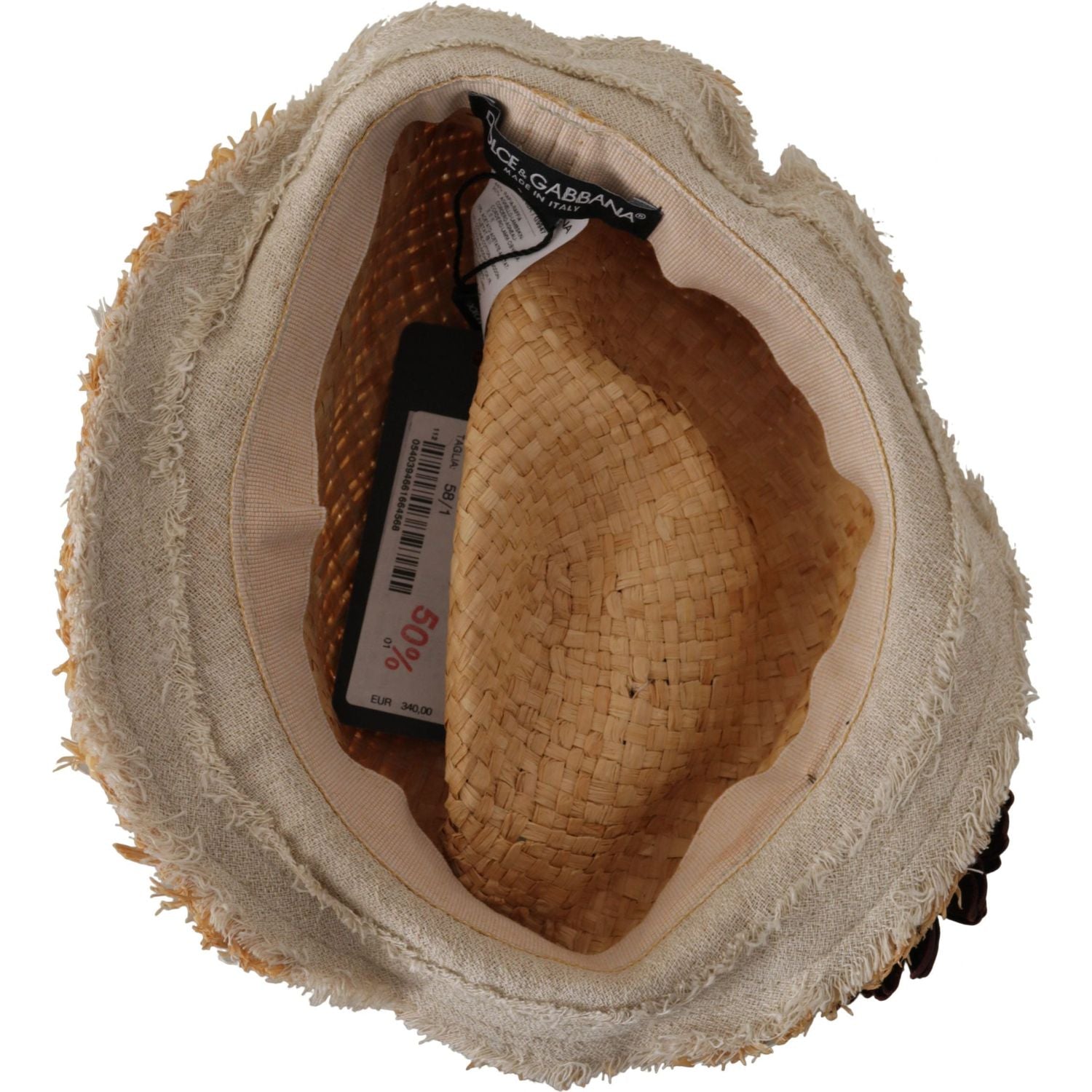 قبعة دلو أنيقة مزينة بالزهور من دولتشي آند غابانا باللون الأصفر المشمس