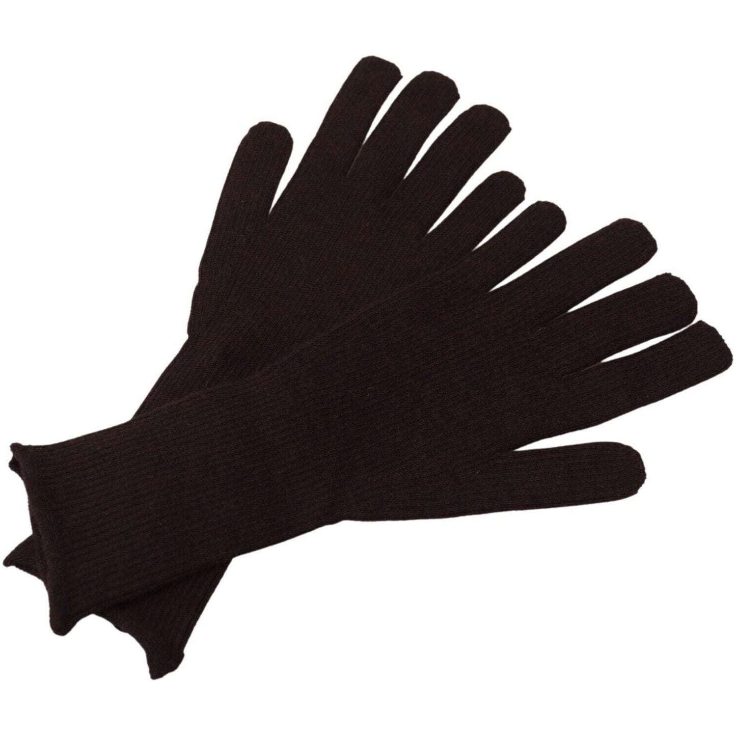 Dolce & Gabbana Brown Cashmere Silk Hands Mitten Mens Gloves