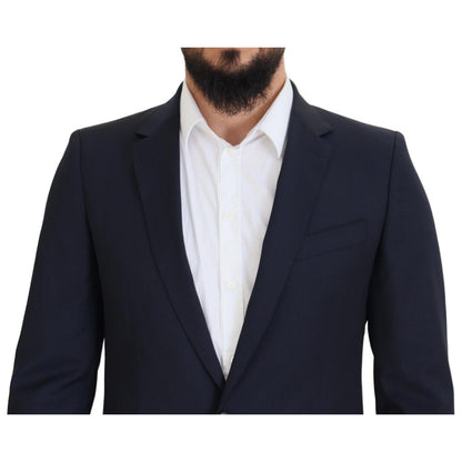Dolce & Gabbana Dark Blue Wool Single Breasted MARTINI Blazer