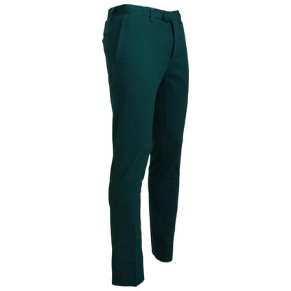 BENCIVENGA Green Straight Fit Men Formal Trousers Pants