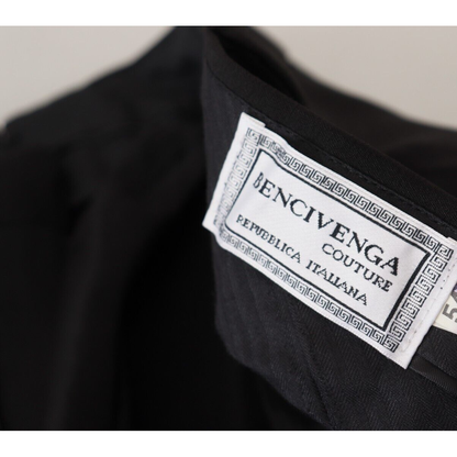 BENCIVENGA Black Straight Fit Men Formal Trousers Pants