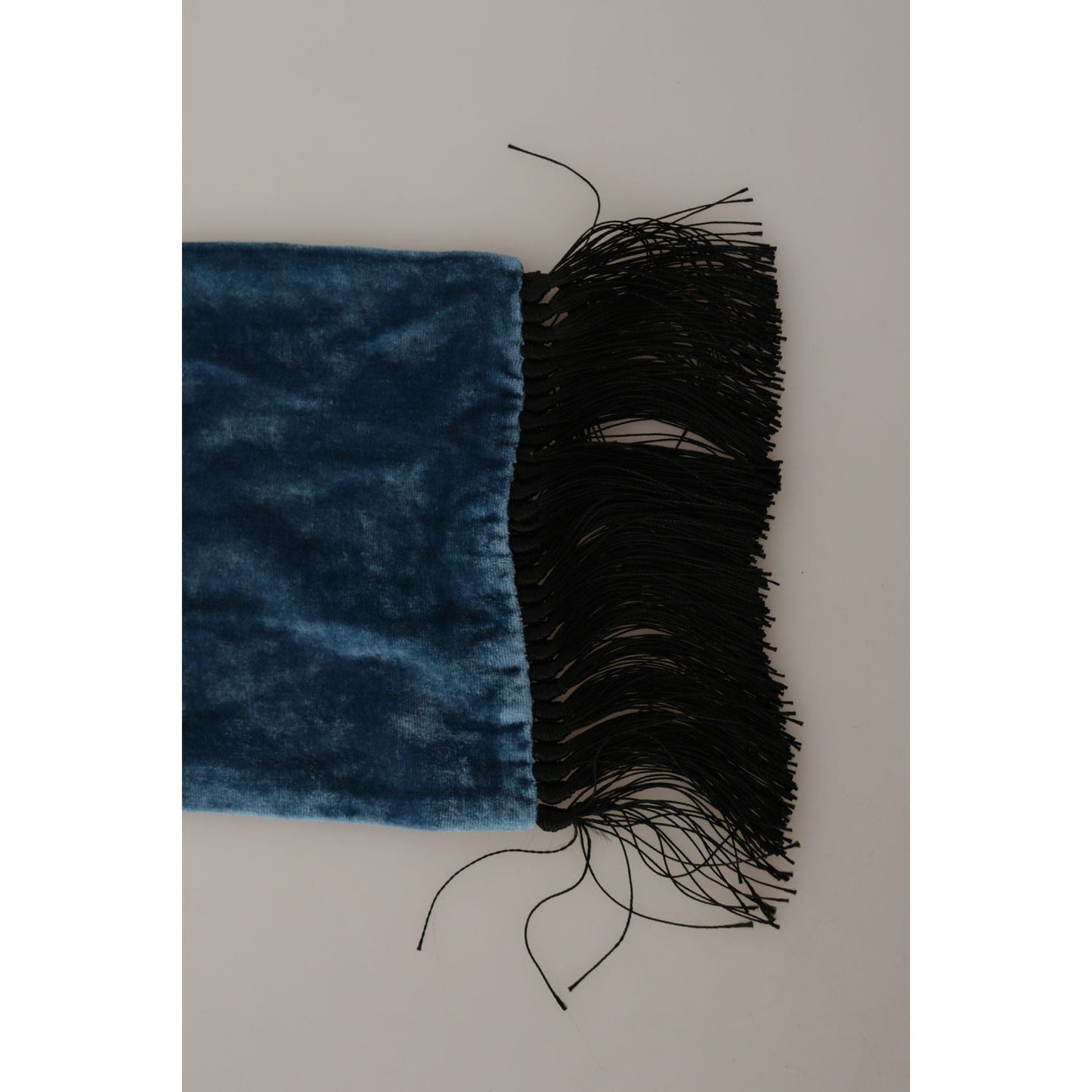 Dolce & Gabbana Blue Velvet Solid Neck Warmer Men's Shawl Scarf