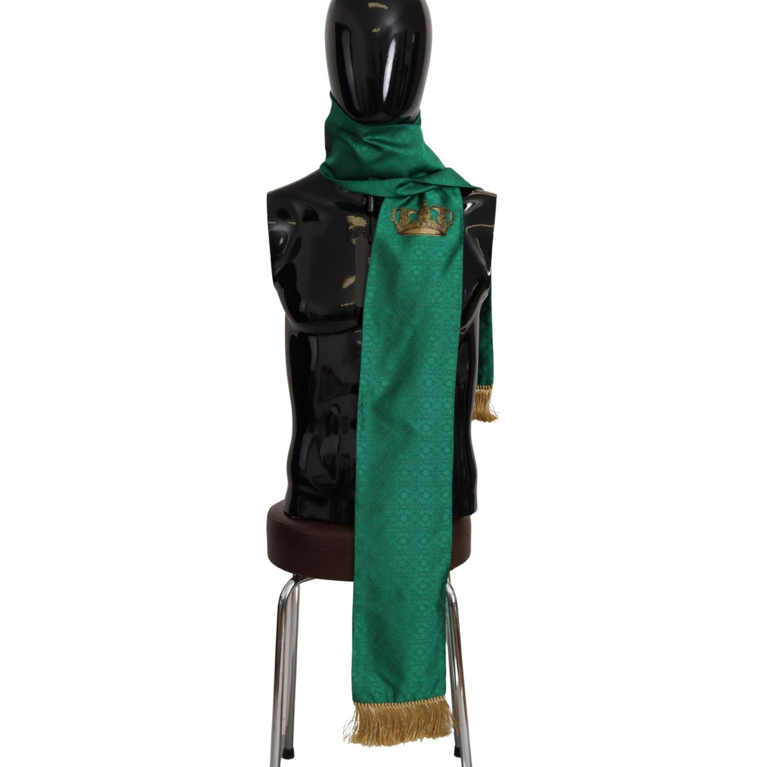 وشاح رجالي أنيق من مزيج الحرير باللون الأخضر من دولتشي آند غابانا