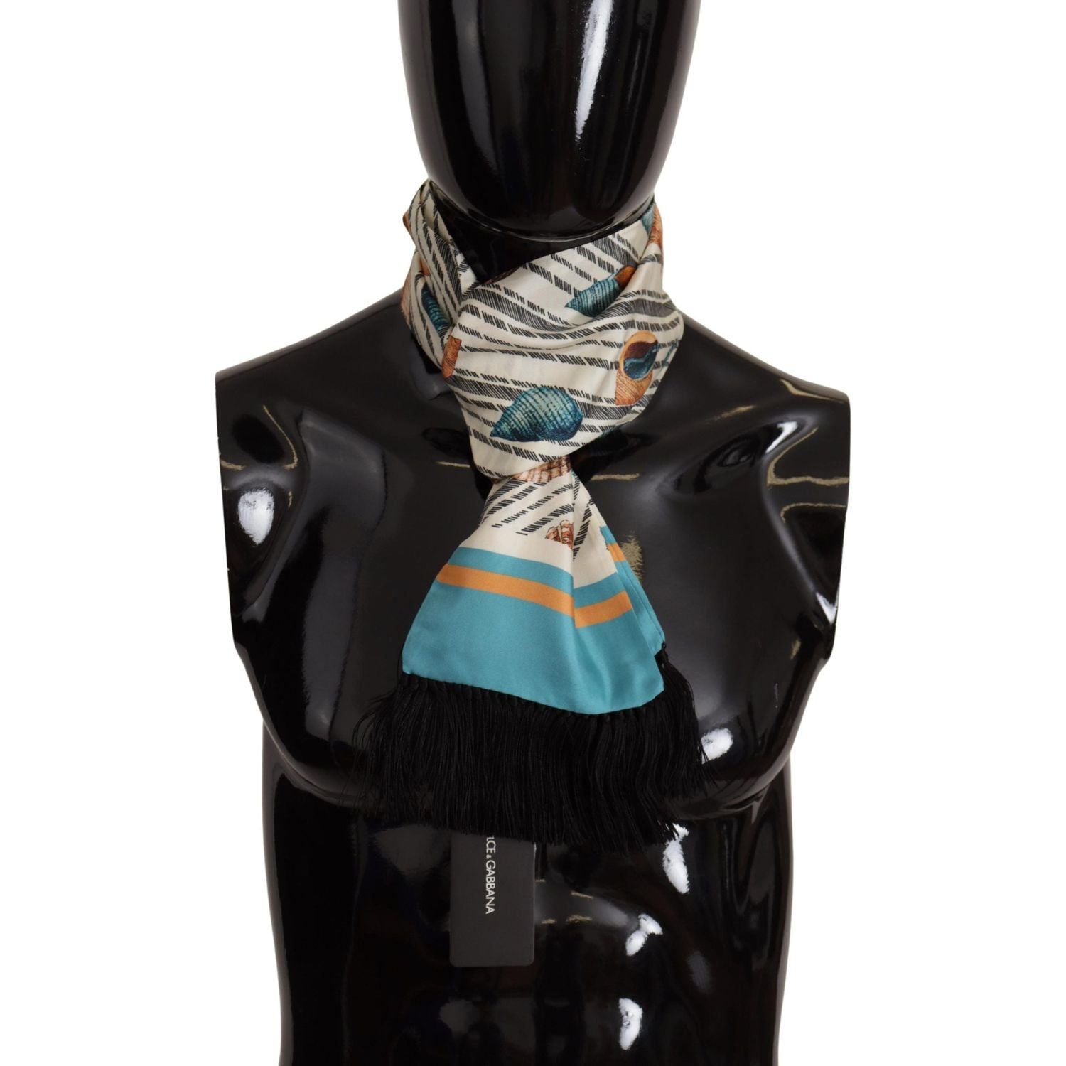 وشاح حريري متعدد الألوان مطبوع عليه صدف البحر من دولتشي آند غابانا