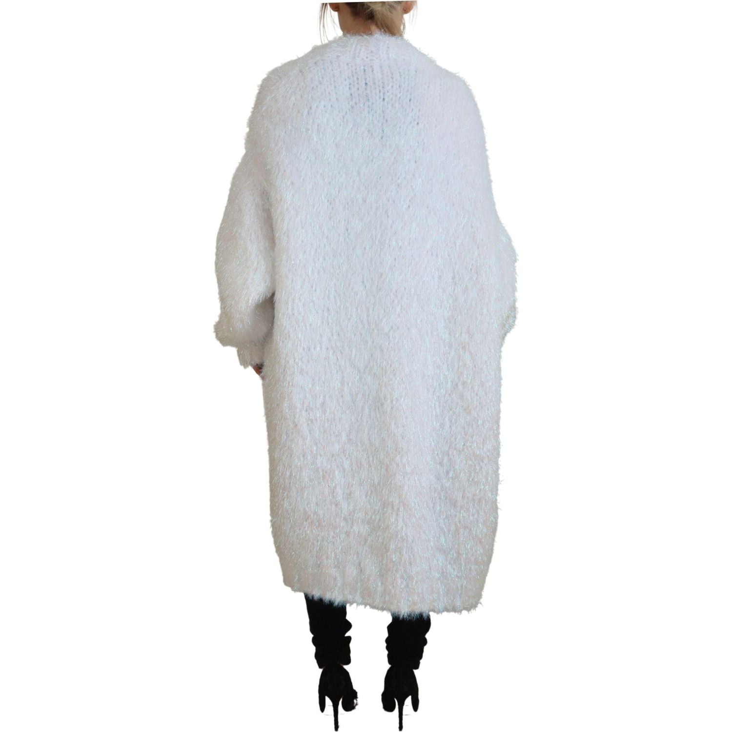 Dolce & Gabbana White Long Sleeves Fringes Cardigan Jacket