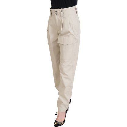 Dolce & Gabbana Beige High Waist Women Pants