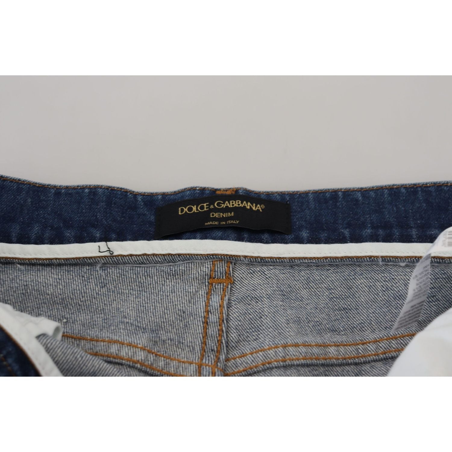 Dolce & Gabbana Blue Cotton High Waist Skinny Denim Jeans