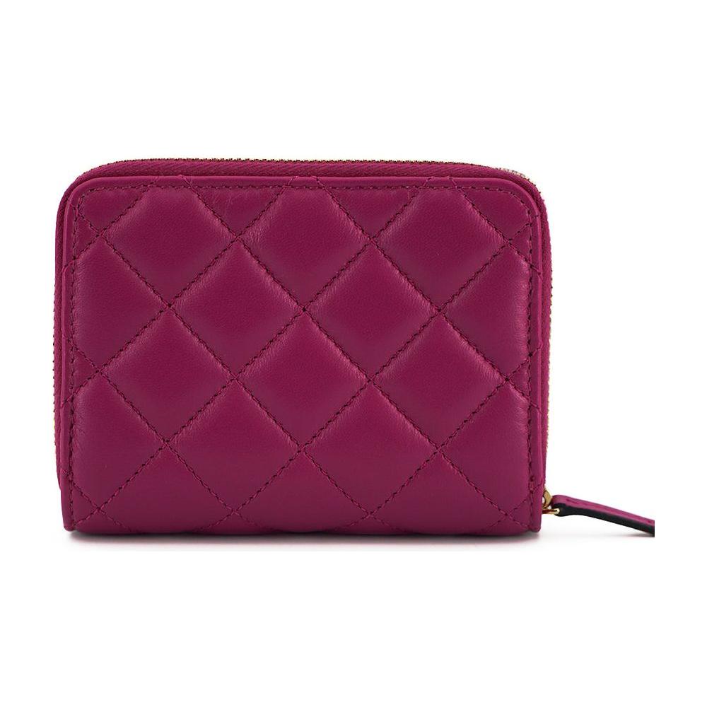 Versace Elegant Purple Quilted Leather Wallet