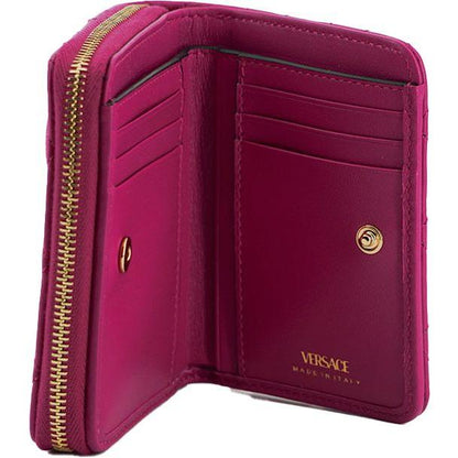 Versace Elegant Purple Quilted Leather Wallet WOMAN WALLETS