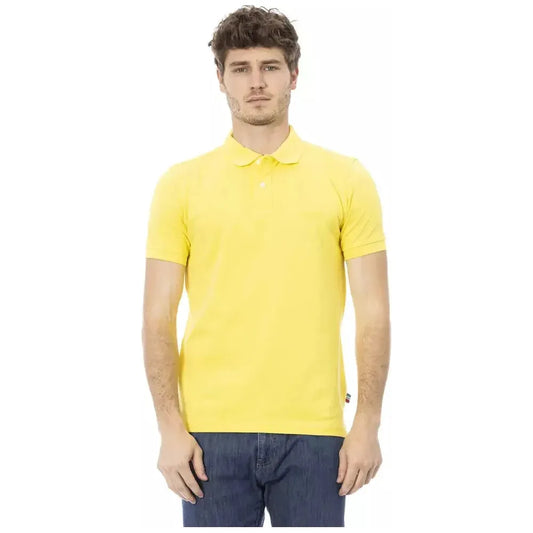 Baldinini Trend Yellow Cotton Men Polo Baldinini Trend Light Goldenrod