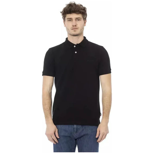 Baldinini Trend Black Cotton Men Polo Shirt Baldinini Trend Tan