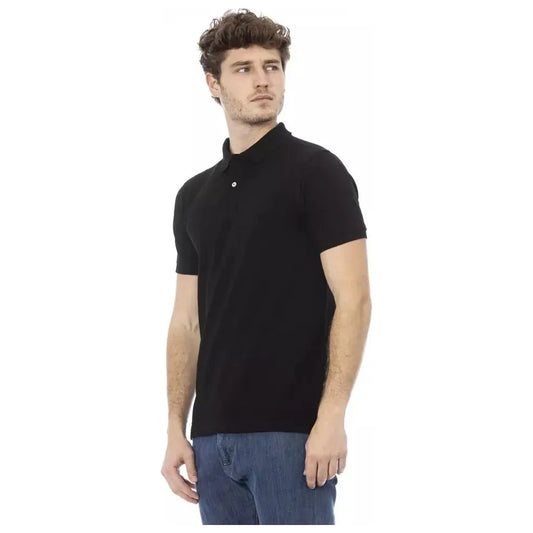Baldinini Trend Black Cotton Men Polo Shirt Baldinini Trend Tan