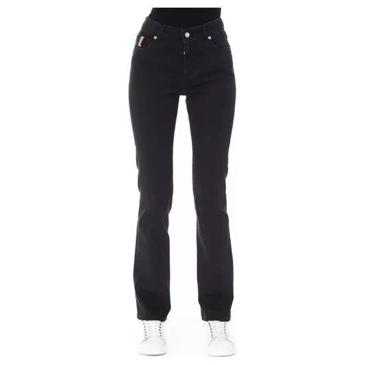 Baldinini Trend Black Cotton Women Jeans Baldinini Trend Dark Slate Gray