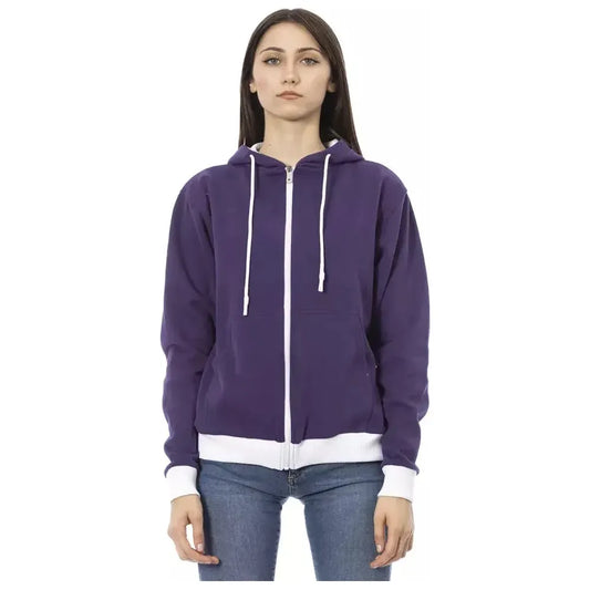 Baldinini Trend Purple Cotton Women Sweater Baldinini Trend Dark Slate Gray