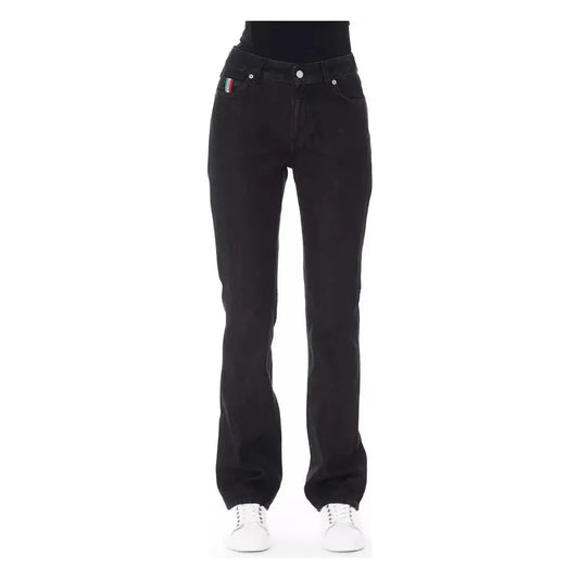 Baldinini Trend Black Cotton Women Jeans Baldinini Trend Dark Slate Gray