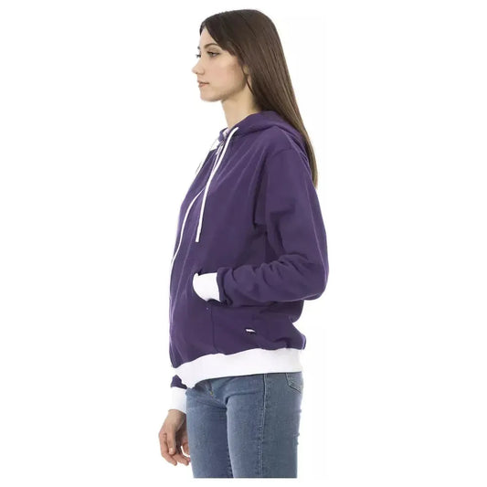 Baldinini Trend Purple Cotton Women Sweater Baldinini Trend Dim Gray