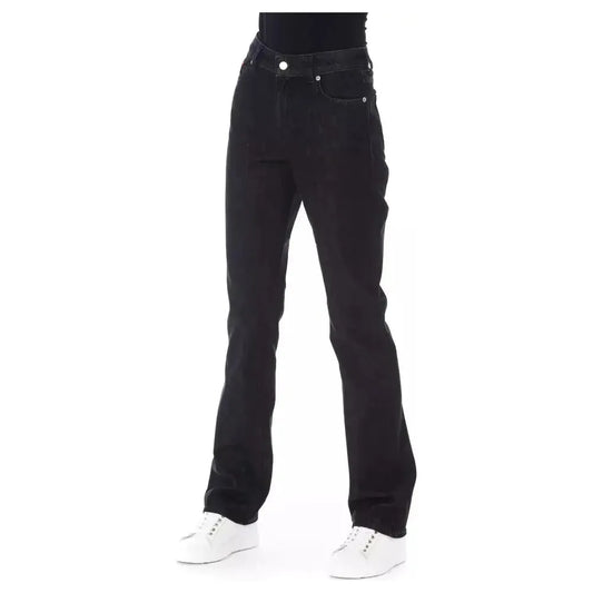 Baldinini Trend Black Cotton Women Jeans Baldinini Trend Dark Slate Gray