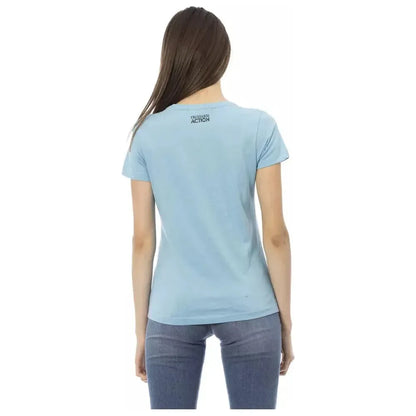 Trussardi Action Light Blue Cotton Women T-Shirt