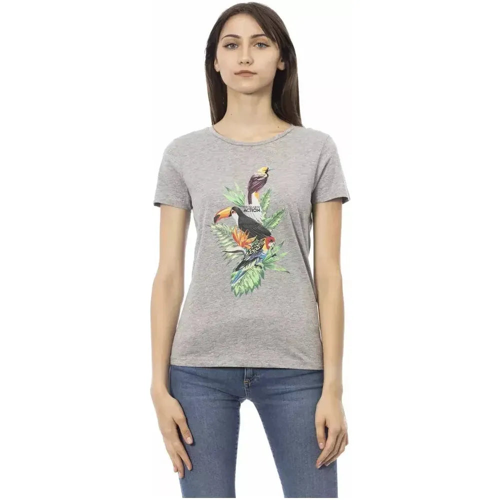 Trussardi Action Gray Cotton Women T-Shirt
