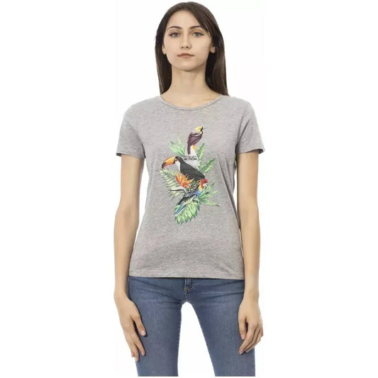 Trussardi Action Gray Cotton Women T-Shirt