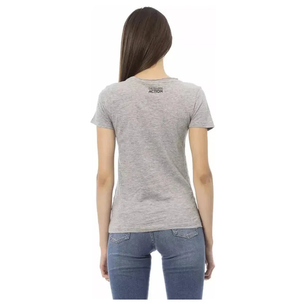 Trussardi Action Gray Cotton Women T-Shirt