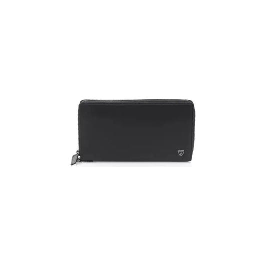 Automobili Lamborghini Black Calfskin Men Wallet Automobili Lamborghini Dark Slate Gray