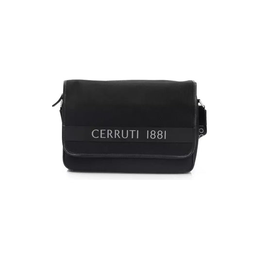 Cerruti 1881 Black Leather Men Messenger Bag Cerruti 1881 Dark Slate Gray