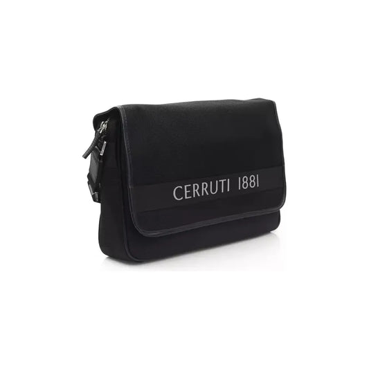 Cerruti 1881 Black Leather Men Messenger Bag Cerruti 1881 Dark Slate Gray